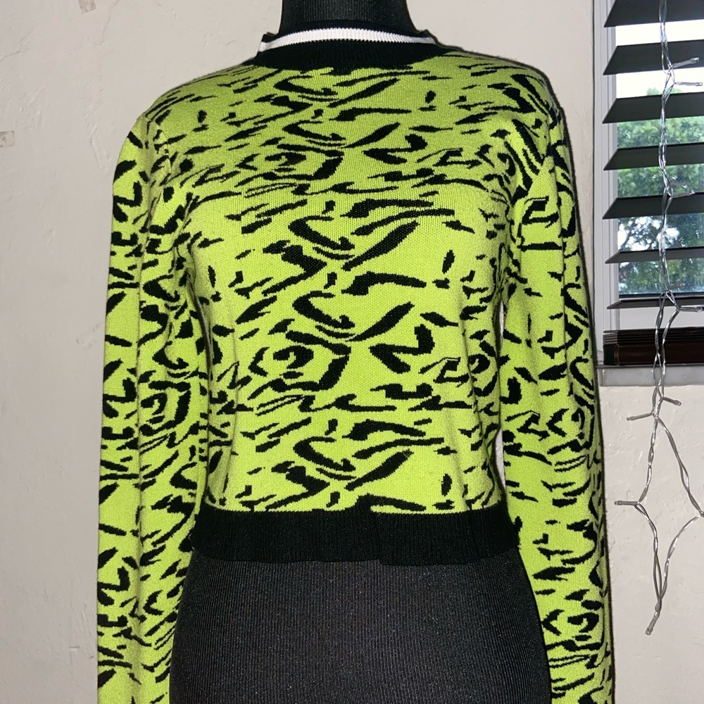 Neon Green Print Top